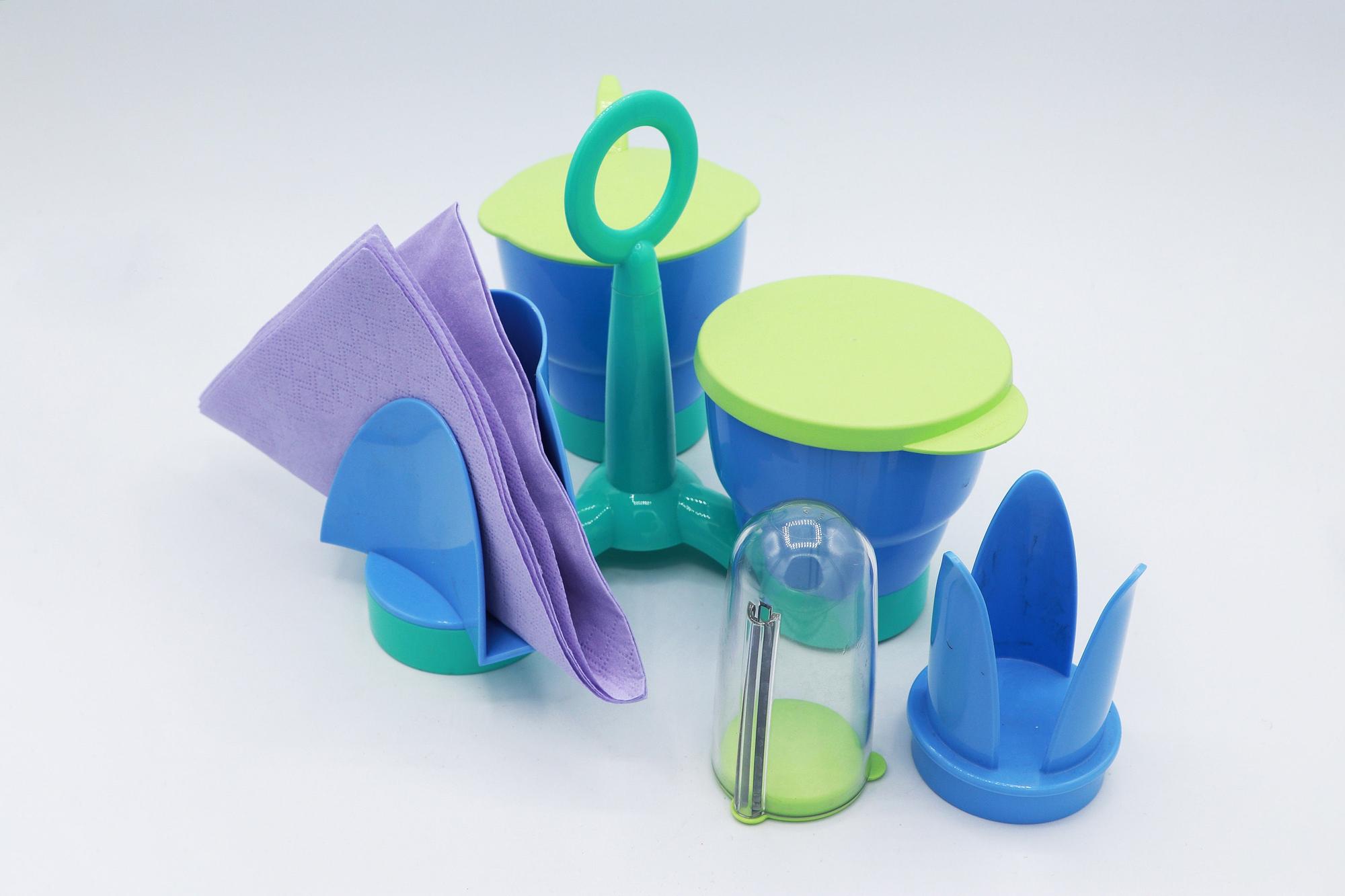 Vintage Tupperware Menage in Pastell, Postmodern 1990er 2