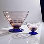 7-teiliges Art-Deco Dessertschalen-Set in Rosa & Kobaltblau 2