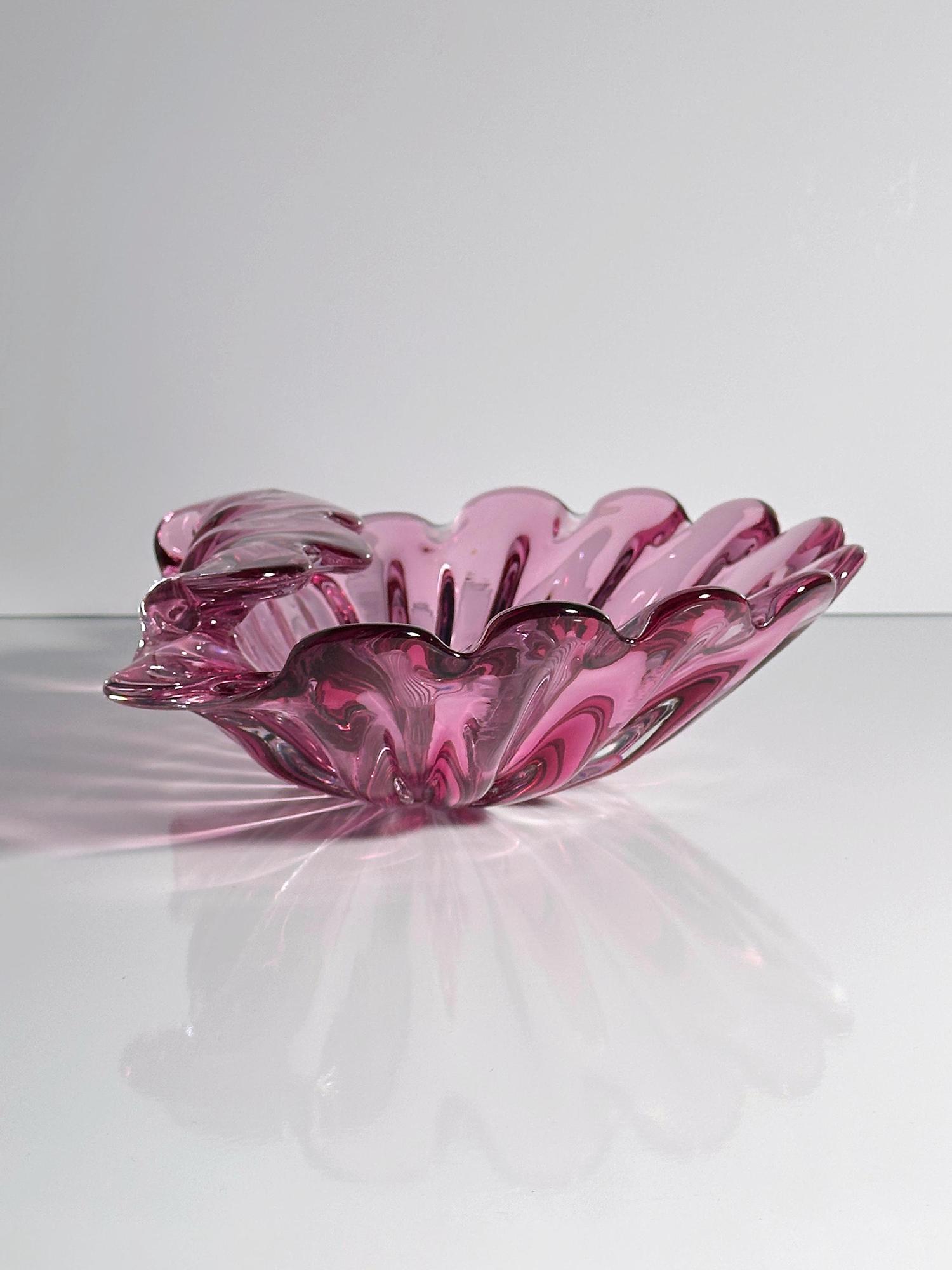 Formia Vetri Murano große Glasschale in Muschelform 7