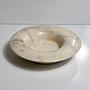 Vintage italienische Alabaster-Schale in Beige & Rosé 0