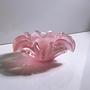 Vintage Murano Glasschale / Aschenbecher in Rosa und Weiß 1