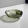Vintage Muschelschale aus grünlichem Rauchglas, 1970er 1