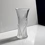 Vintage Glas Vase in Bambusoptik 0