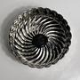 Vintage versilberte Schale mit Spiralrelief, Italien 1980er 1