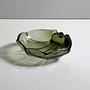 Vintage Muschelschale aus grünlichem Rauchglas, 1970er 5