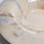 Vintage italienische Alabaster-Schale in Beige & Rosé 1