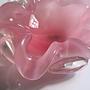 Vintage Murano Glasschale / Aschenbecher in Rosa und Weiß 2