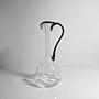 Vintage Murano Henkelvase mit schwarzem Glasgriff 0