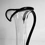 Vintage Murano Henkelvase mit schwarzem Glasgriff 1