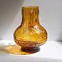 Vintage italienische Karaffe aus bernsteinfarbenem Glas 2