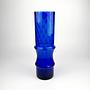 Vintage Glasvase in Kobaltblau mit Swirl, 1980er 0