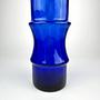 Vintage Glasvase in Kobaltblau mit Swirl, 1980er 1