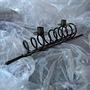 Vintage schwarzer Metall Kerzenhalter mit Spirale 3