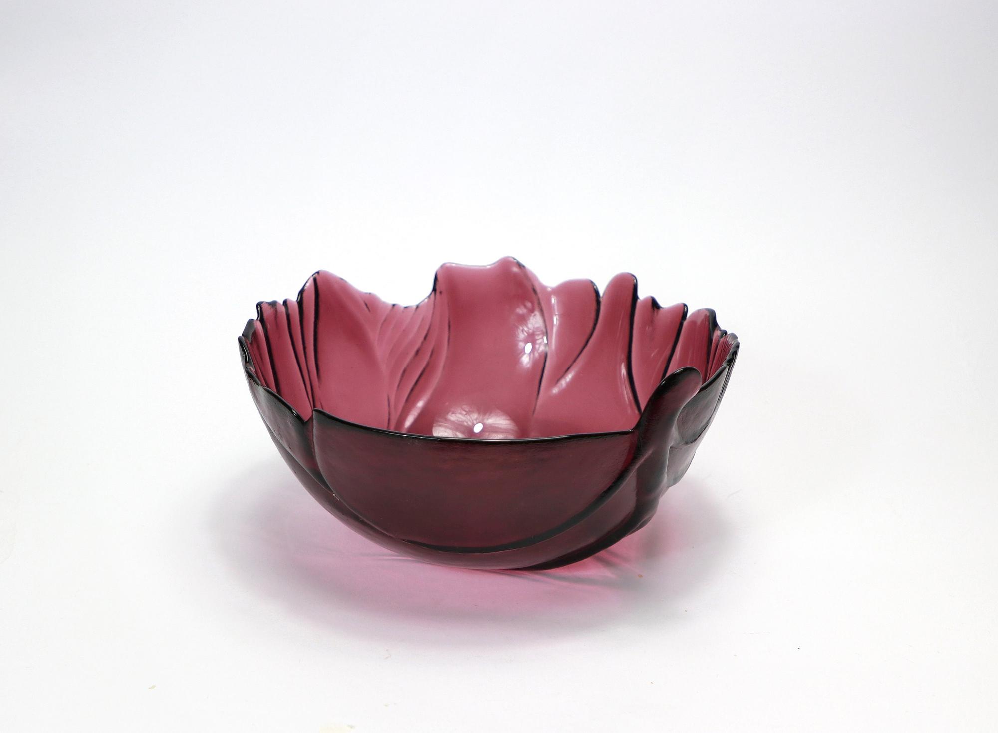 Vintage französische Glasschale in Violett 0