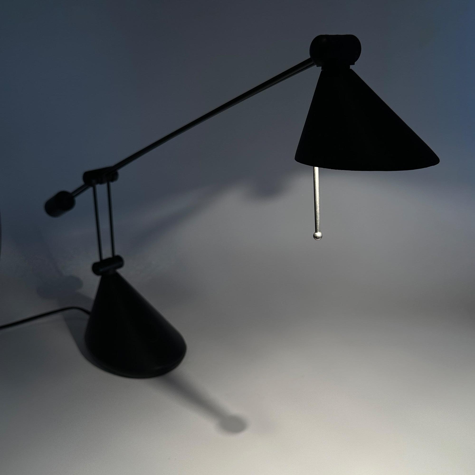 Vintage Anavil Italy Architektenlampe in Schwarz aus den 3