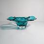 Große Vintage Murano Glasschale in Türkis 6