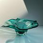 Große Vintage Murano Glasschale in Türkis 1