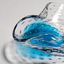 Vintage Murano Bullicante Glasschale in Türkis & Blau 4