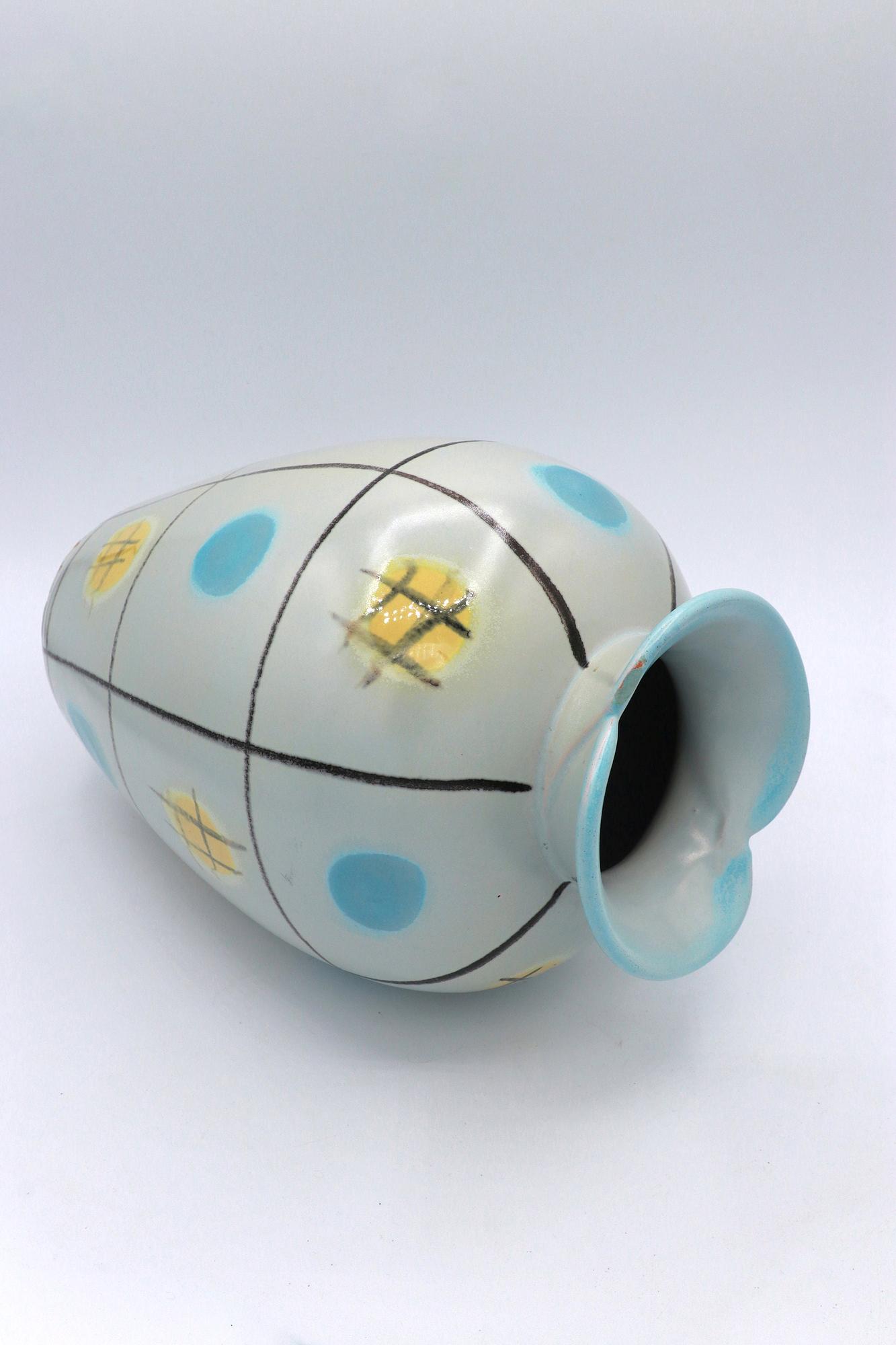 Viktoria Keramikvase in Mintgrün, Mid-Century 1950er/60er 2