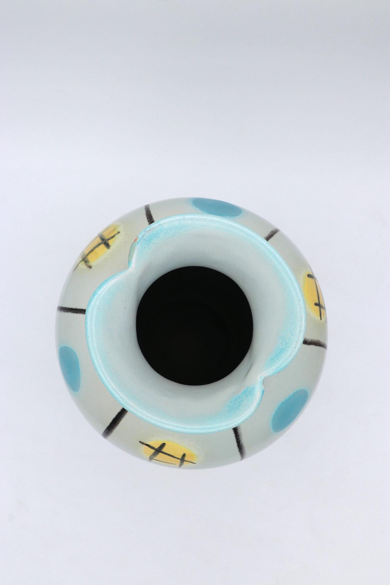 Viktoria Keramikvase in Mintgrün, Mid-Century 1950er/60er 1