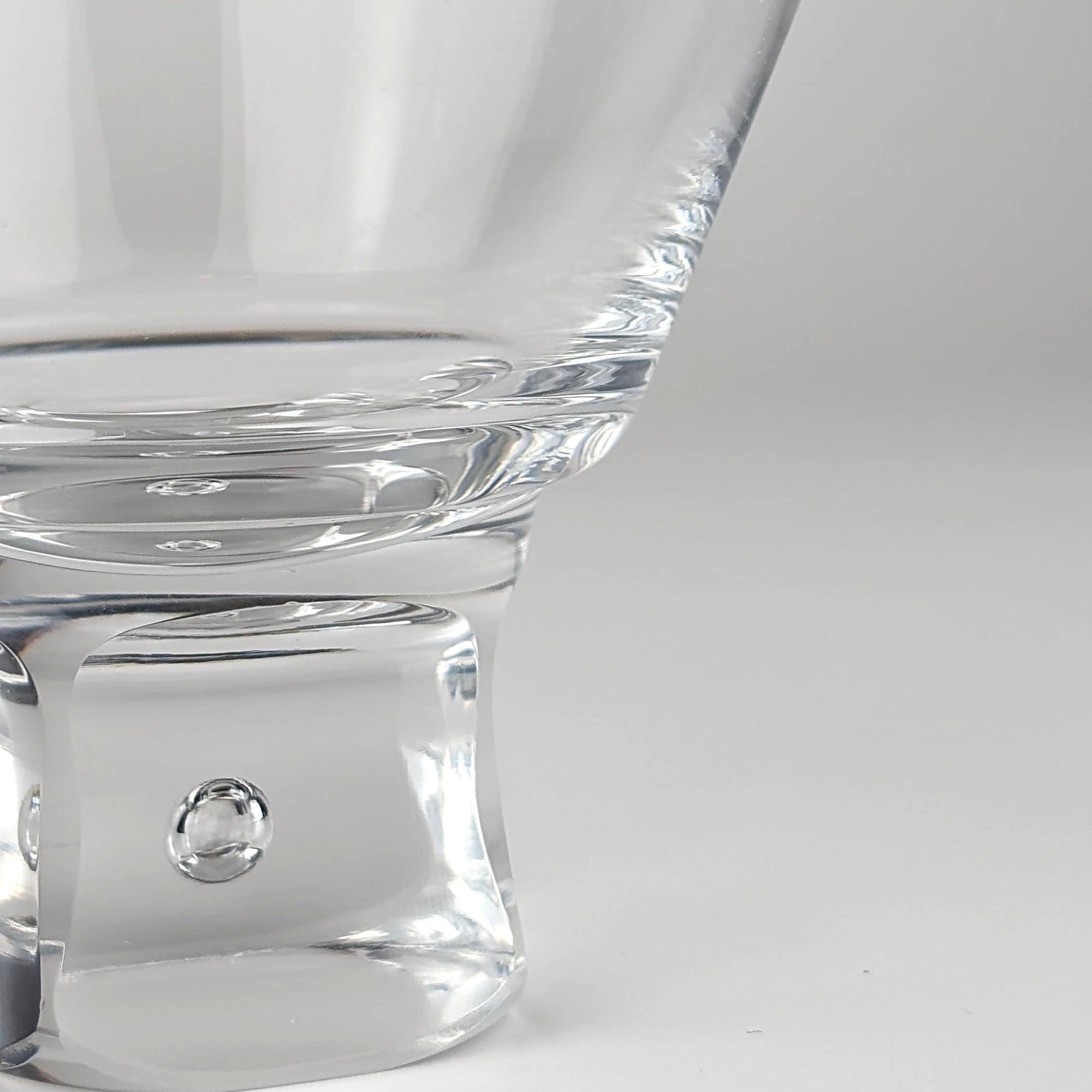5 Vintage Kristallglas Dessertschalen mit Bubble-Fuß 3
