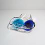 Vintage Murano Bullicante Glasschale in Türkis & Blau 0
