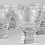 5 Vintage Kristallglas Dessertschalen mit Bubble-Fuß 0