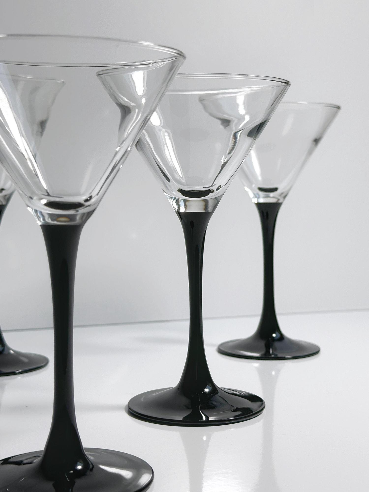 4 Luminarc Domino Martini-Gläser mit schwarzem Stiel 1