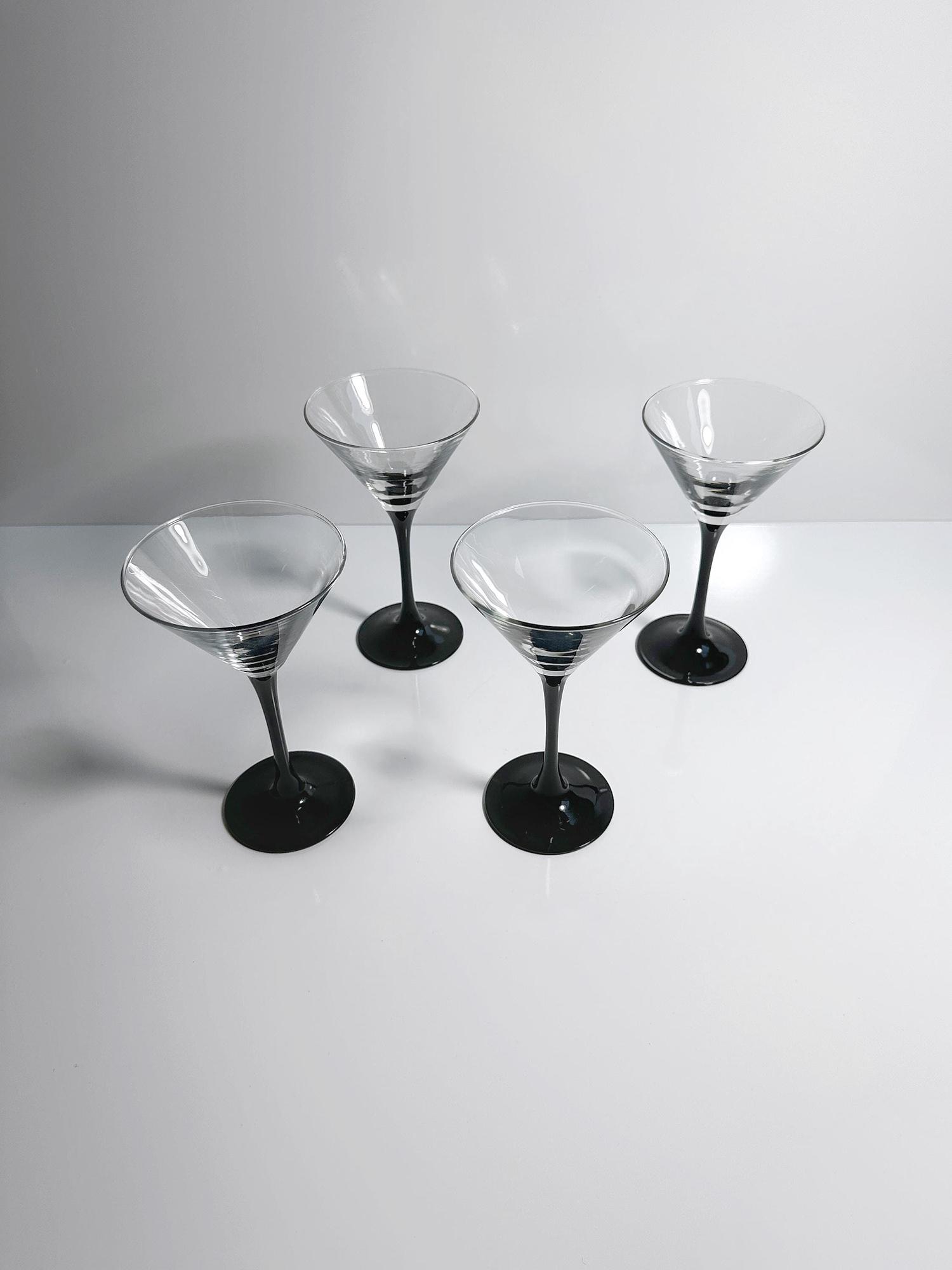 4 Luminarc Domino Martini-Gläser mit schwarzem Stiel 2