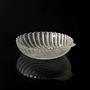 Vintage Glasschale in Muschelform, 1980er Art Deco Revival 0