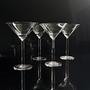 4 Vintage Martini-Gläser mit rechteckigem Stiel 0