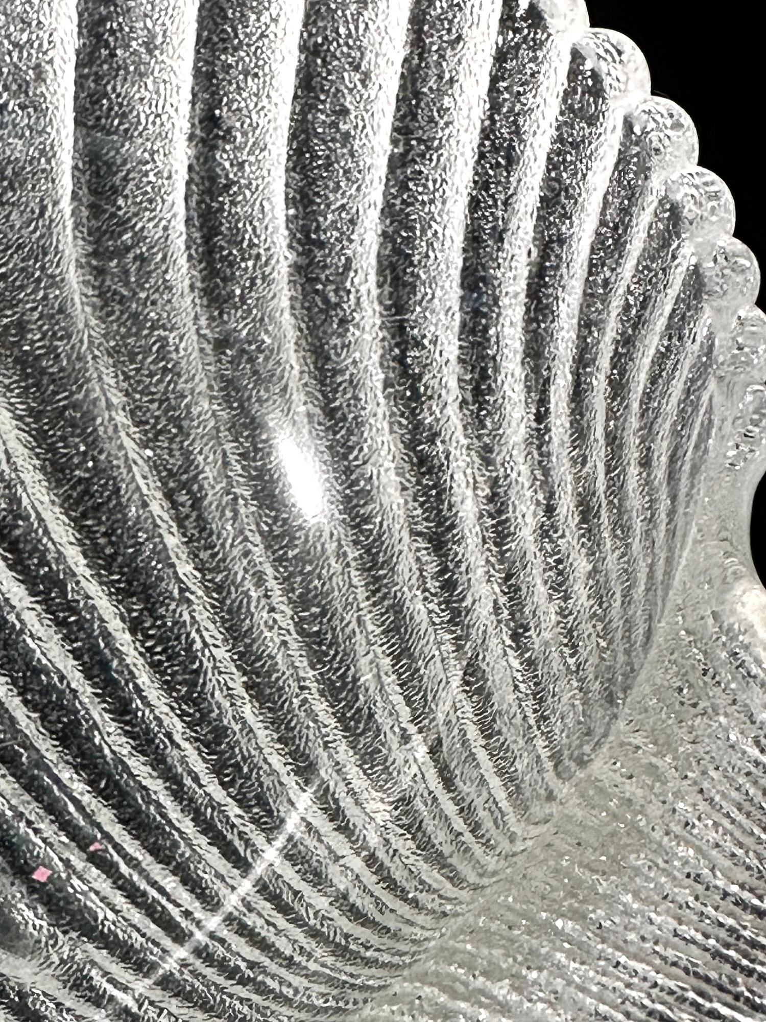 Vintage Glasschale in Muschelform, 1980er Art Deco Revival 2