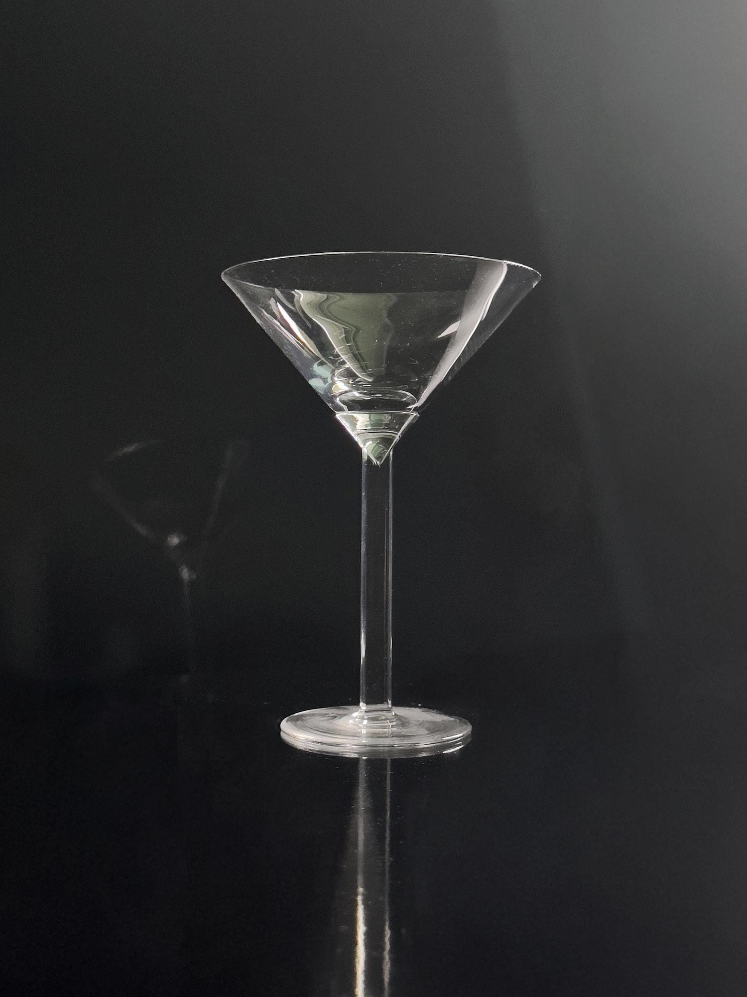 4 Vintage Martini-Gläser mit rechteckigem Stiel 1