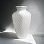 Große Murano Swirl Glasvase in Weiß und Rosa, Italien 1950er 0
