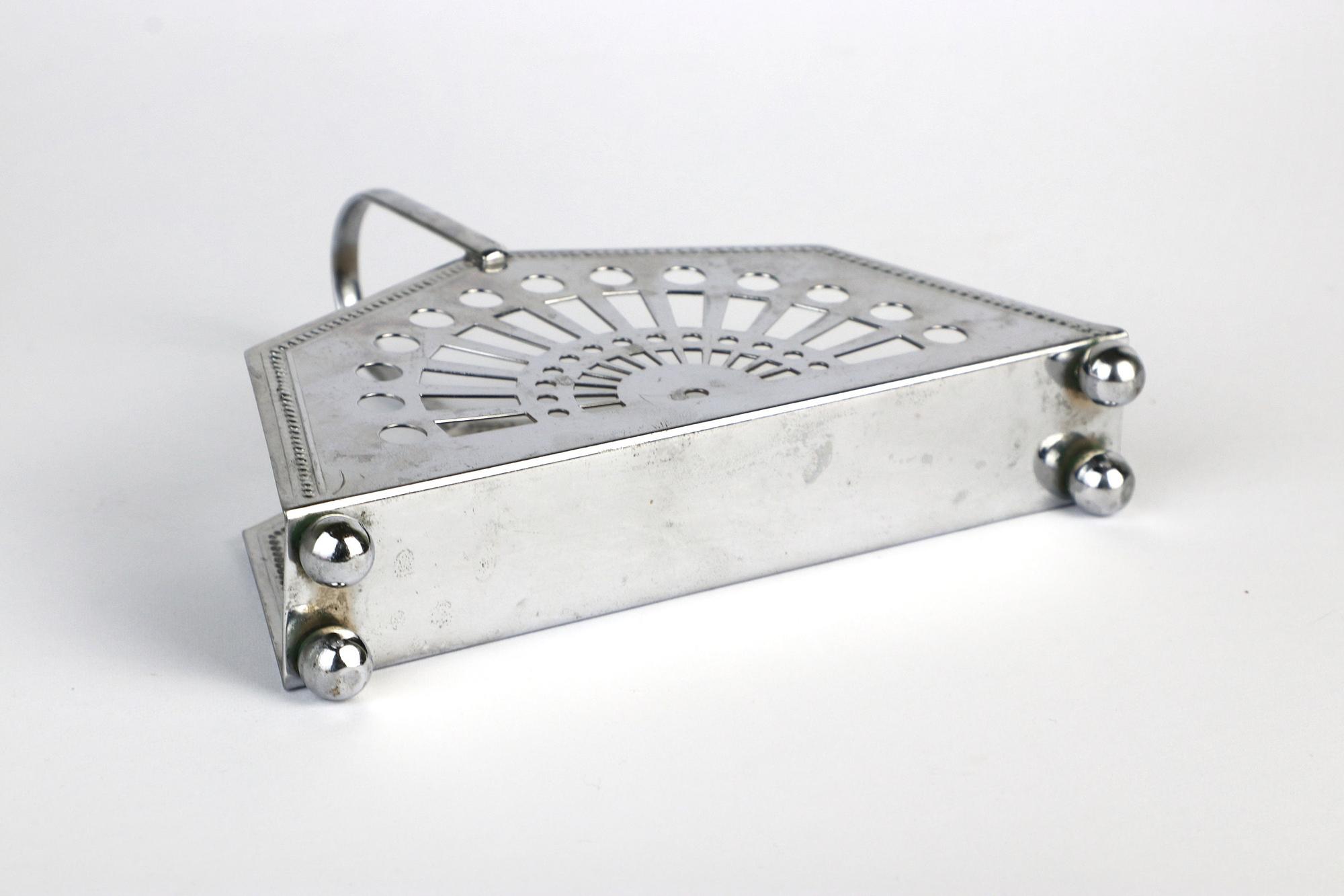 Vintage Serviettenhalter aus Metall, 1980er Art Deco Revival 4