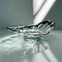 Vintage Murano Glasschale mit grünem Swirl, Italien 1970er 0