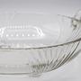 Vintage Glasschale mit Henkeln, 1980er Art Deco Revival 2