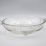 Vintage Glasschale mit Henkeln, 1980er Art Deco Revival 3