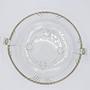 Vintage Glasschale mit Henkeln, 1980er Art Deco Revival 1
