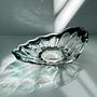 Vintage Murano Glasschale mit grünem Swirl, Italien 1970er 1