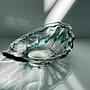 Vintage Murano Glasschale mit grünem Swirl, Italien 1970er 3