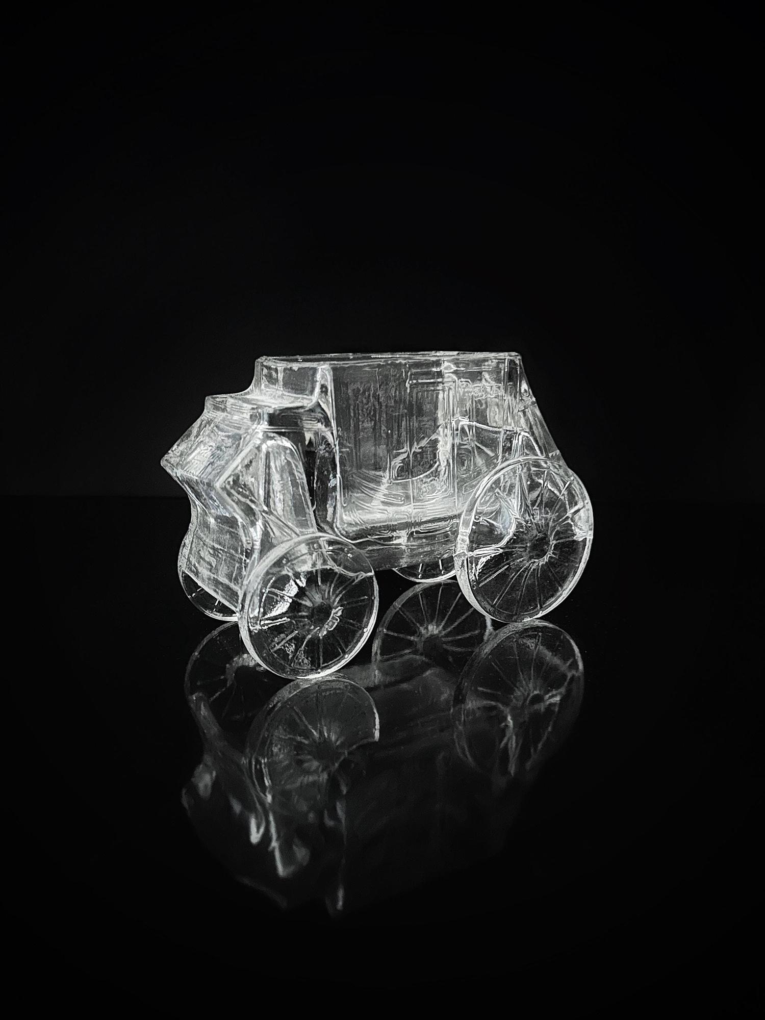 Vintage Glasvase in Kutschenform, 1960er/70er 0