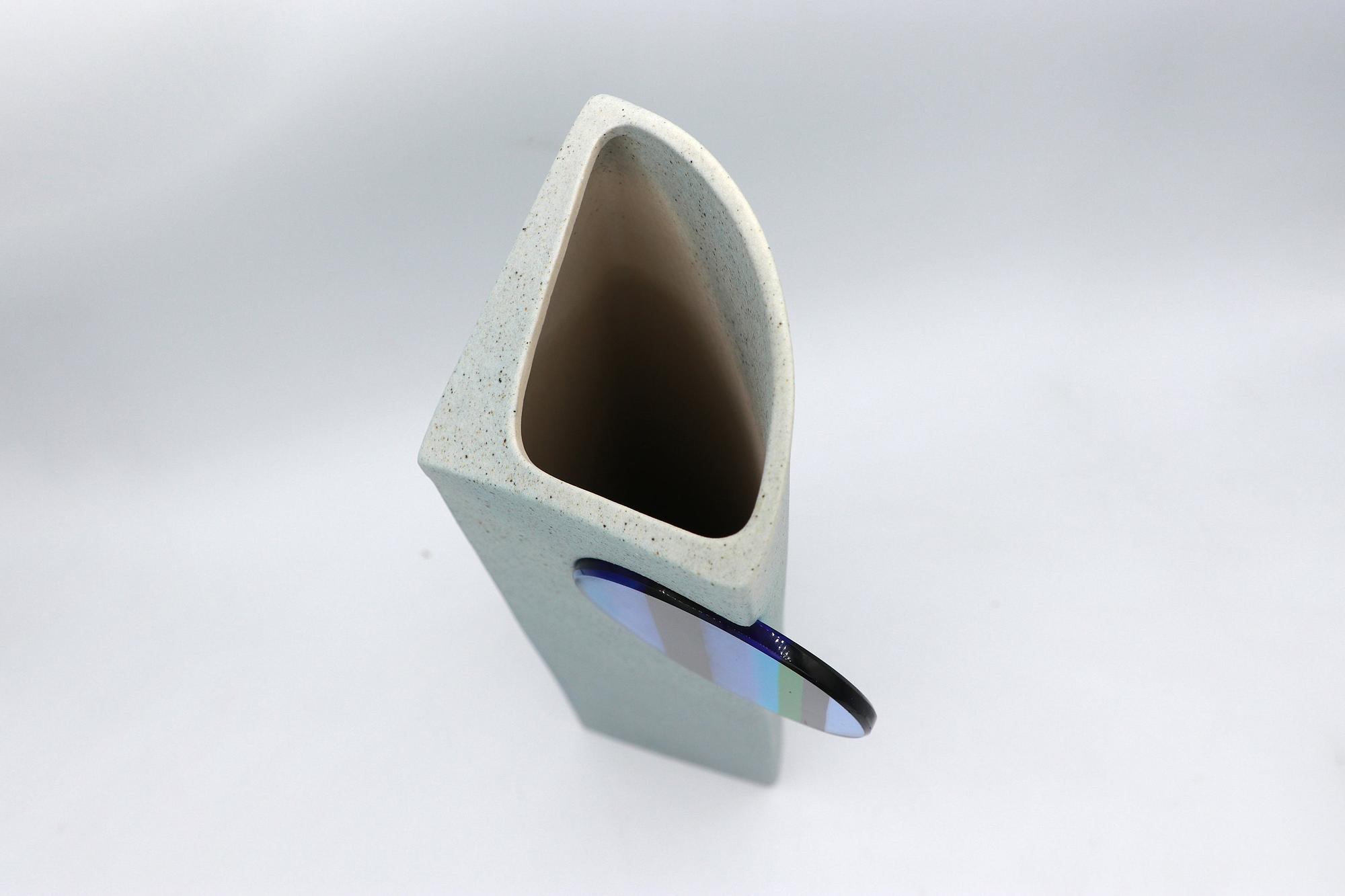 Lineasette Ceramiche Vase mit Glaselement 6