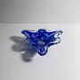 Vintage italienischer Glas-Aschenbecher in Ultramarinblau 1