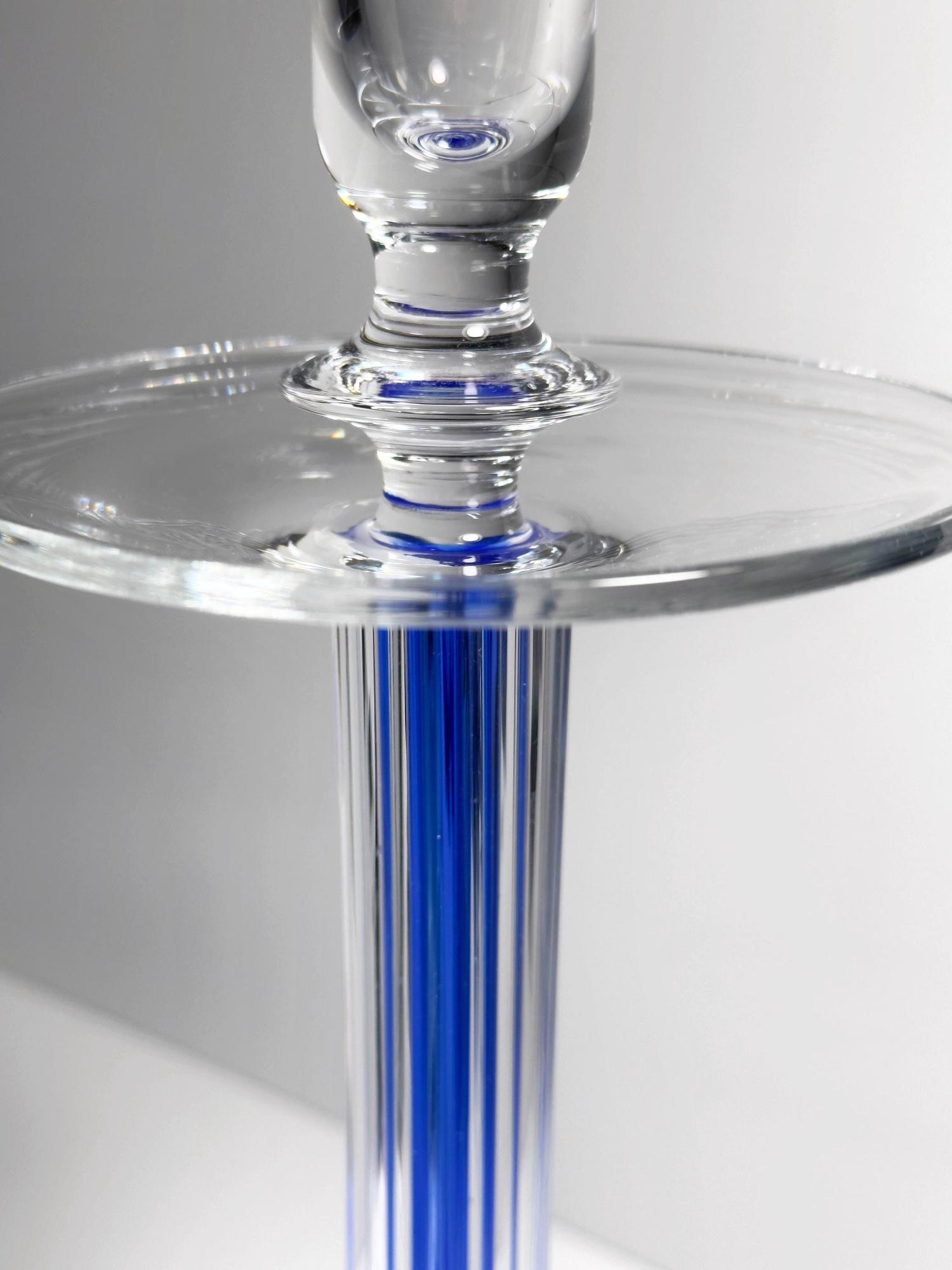 IVV Italia Glas Kerzenständer Paar in Ultramarinblau 4