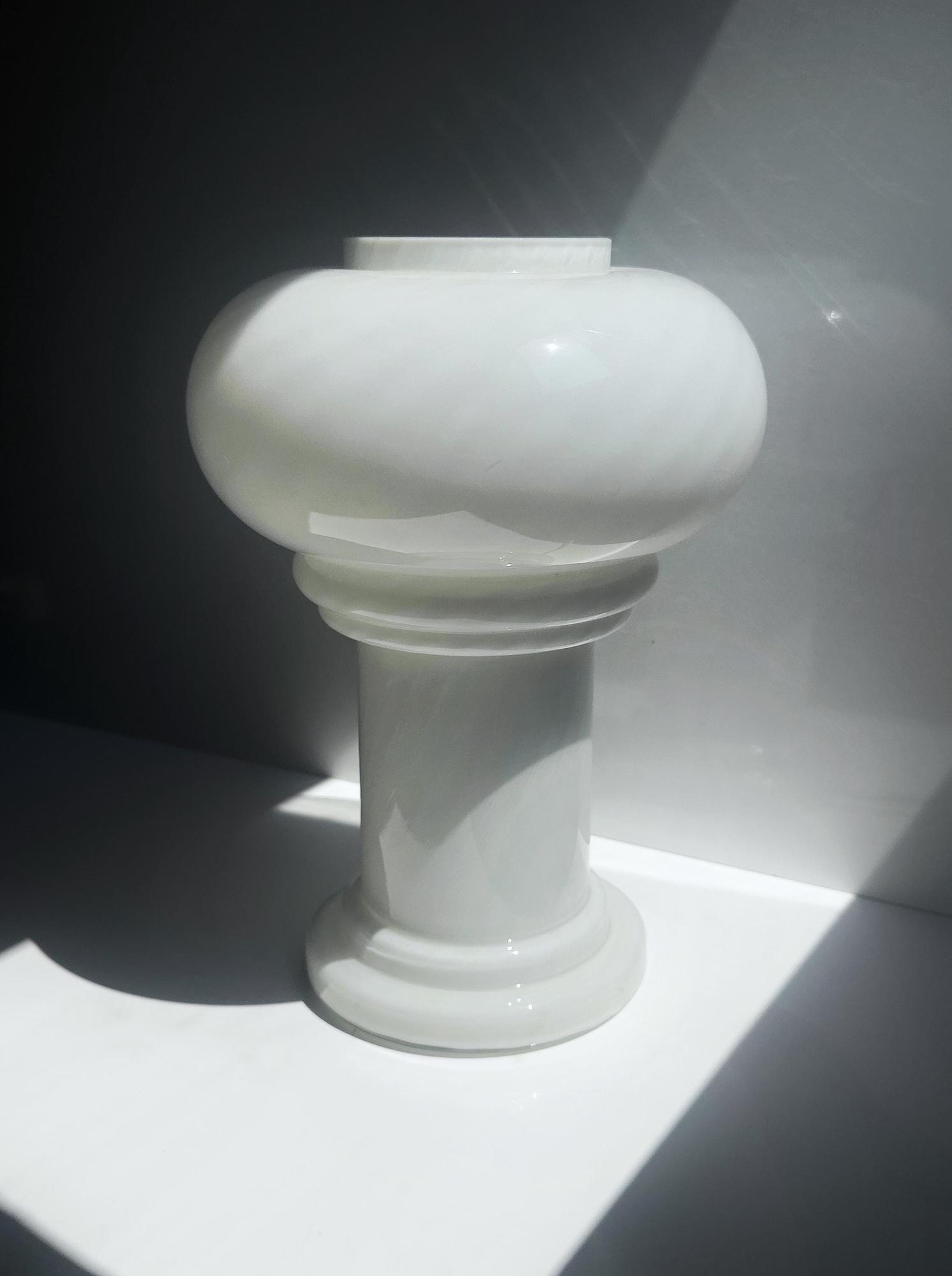Vintage Murano Glas Pilzlampe mit Swirl 0