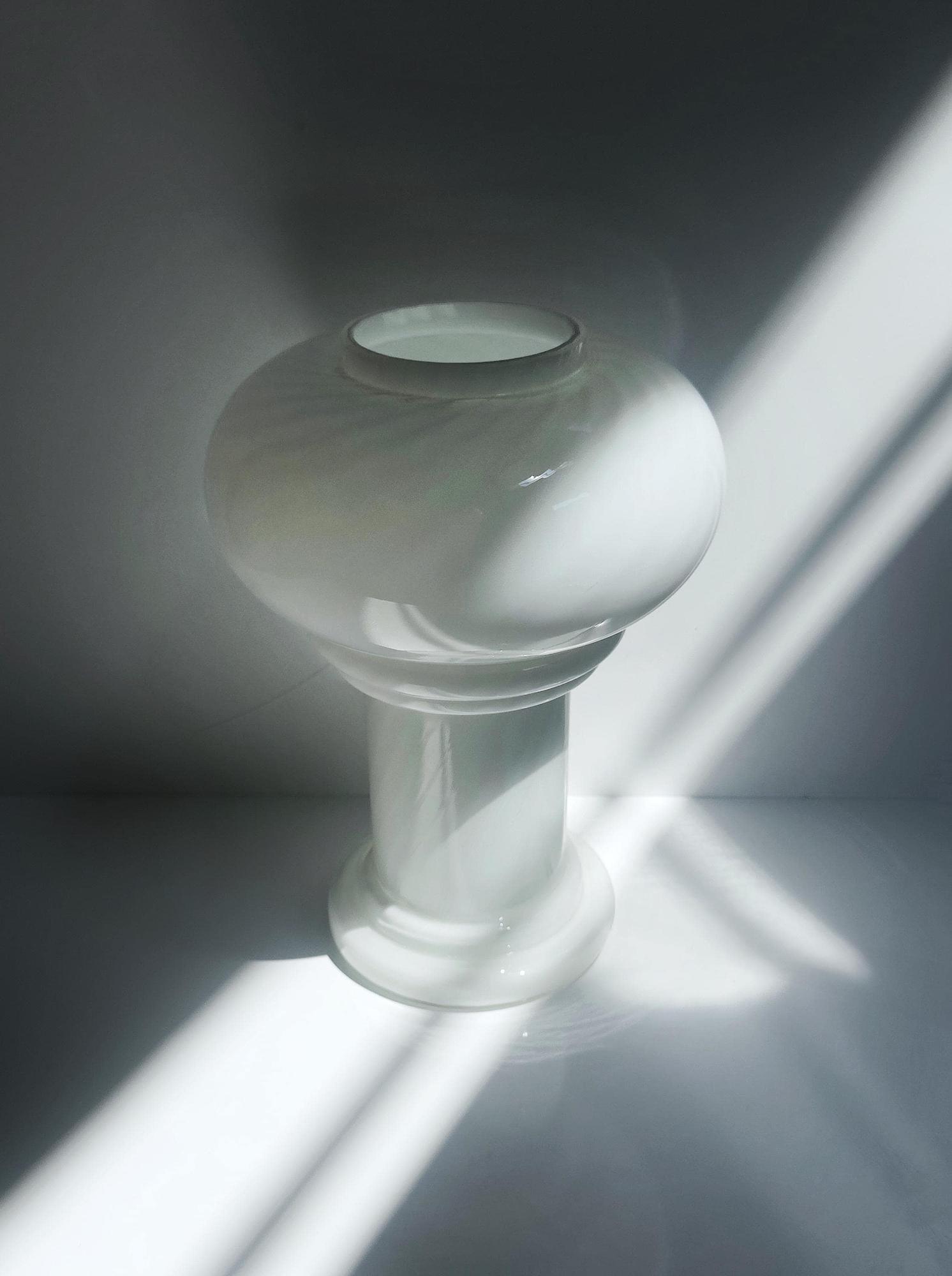 Vintage Murano Glas Pilzlampe mit Swirl 4