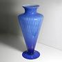 Große Vintage Murano Opalglas Vase in Kobaltblau 0