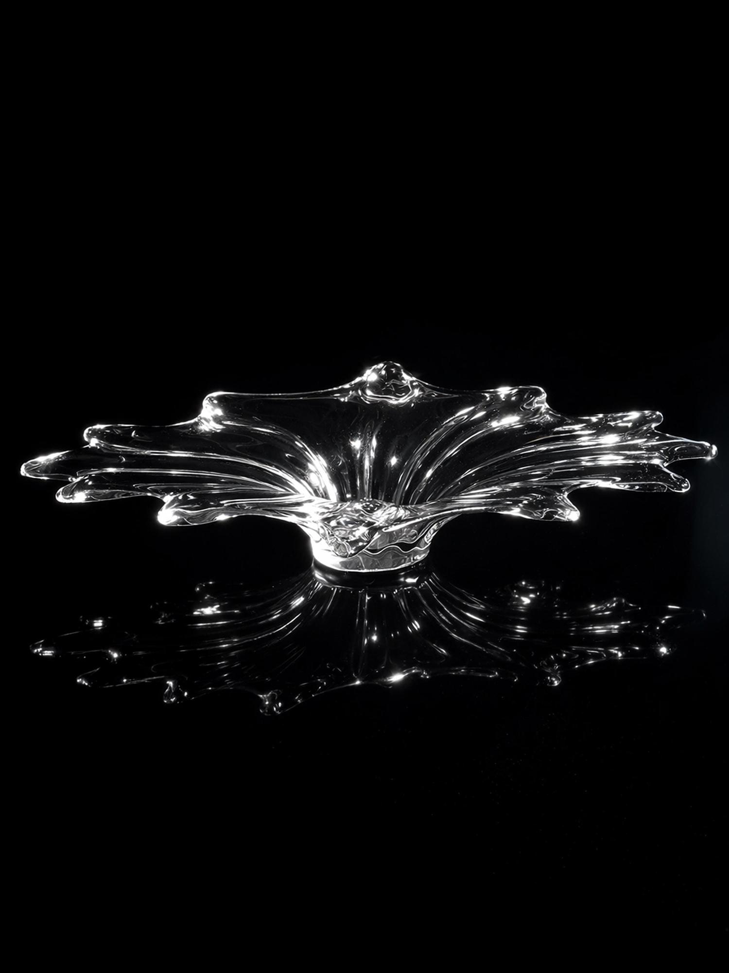 Große Vintage Murano Glasschale, 61 cm, Italien 1970er/80er 1