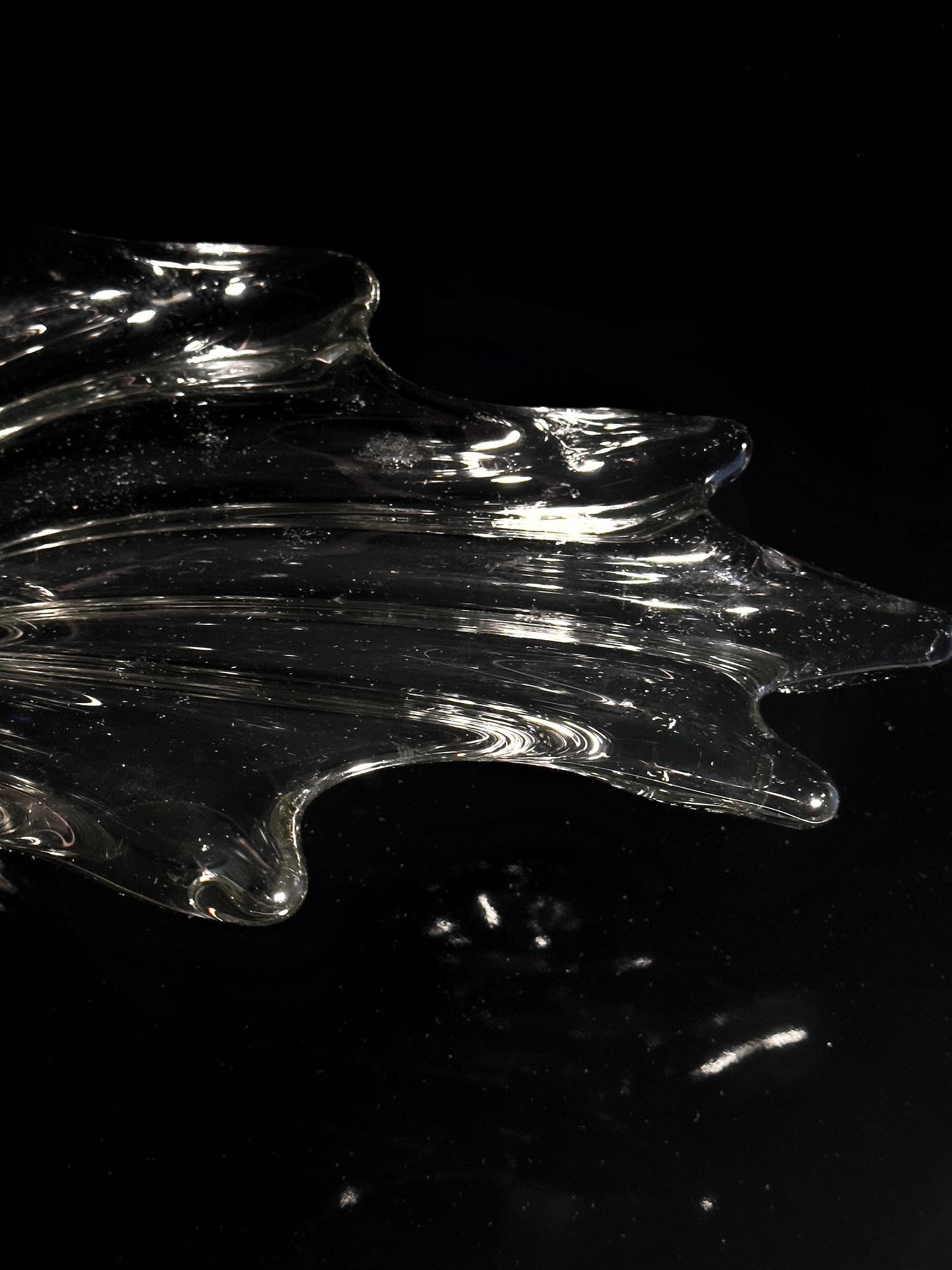 Große Vintage Murano Glasschale, 61 cm, Italien 1970er/80er 3